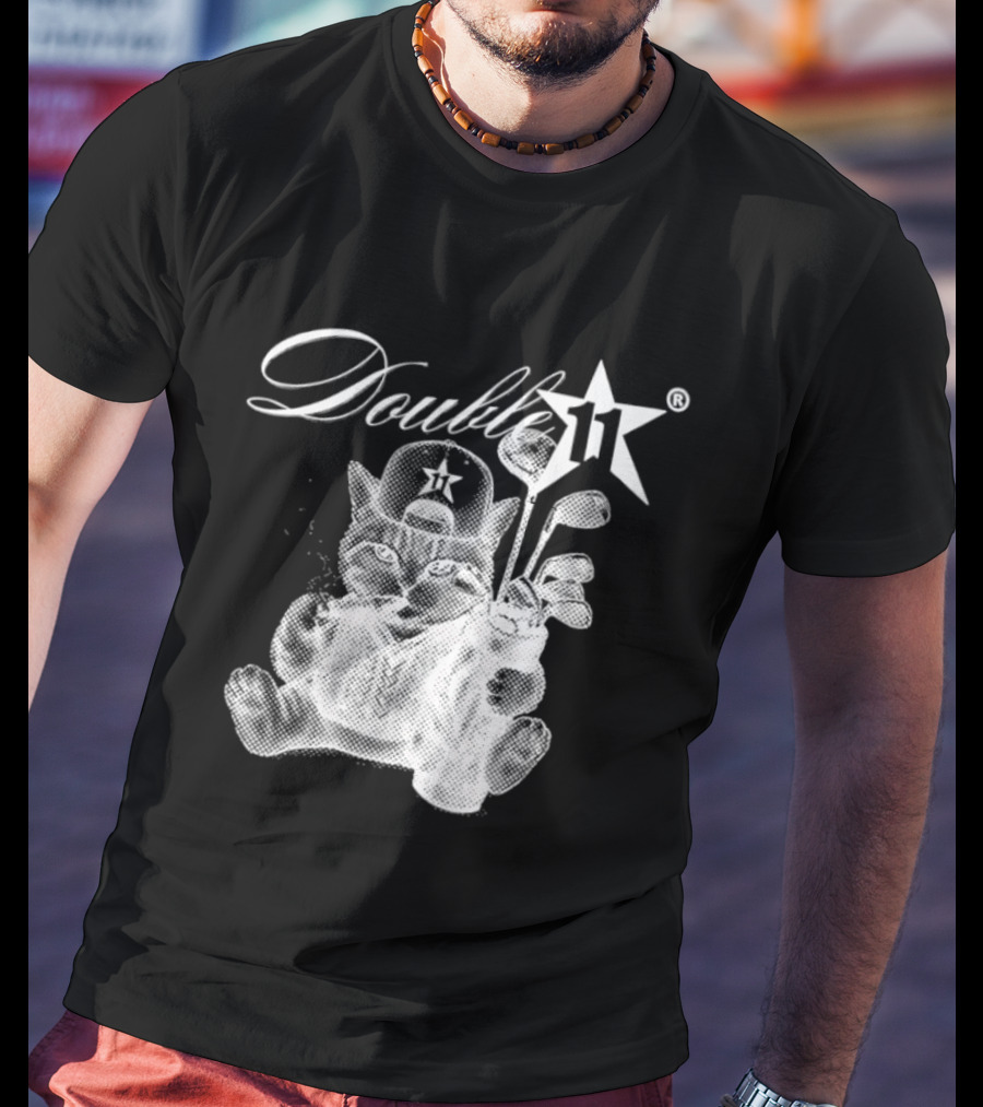 Double 11 Golfing Cat Star Golf Clubs Urban Streetwear 2026 Future T-Shirt