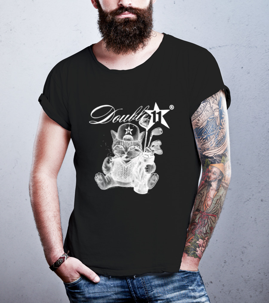 Double 11 Golfing Cat Star Golf Clubs Urban Streetwear 2026 Future T-Shirt