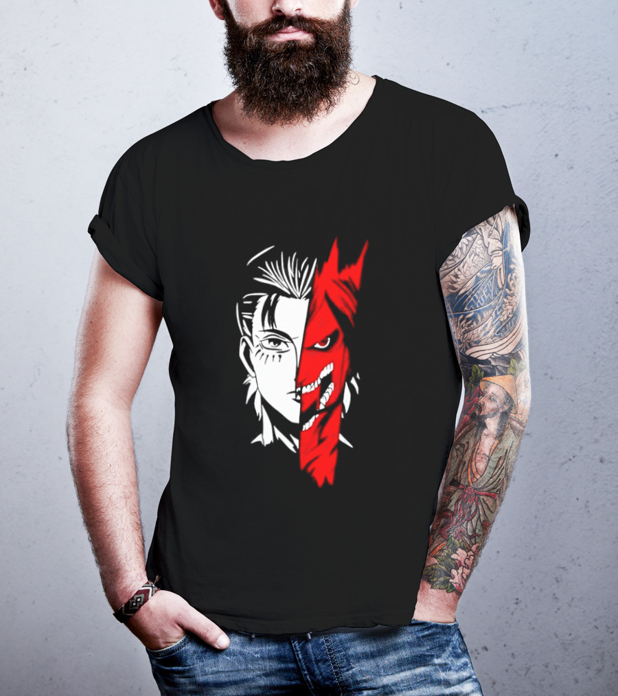 Eren Yeager Attack Titan Split Face The Rumbling 2026 Anime Manga T-Shirt