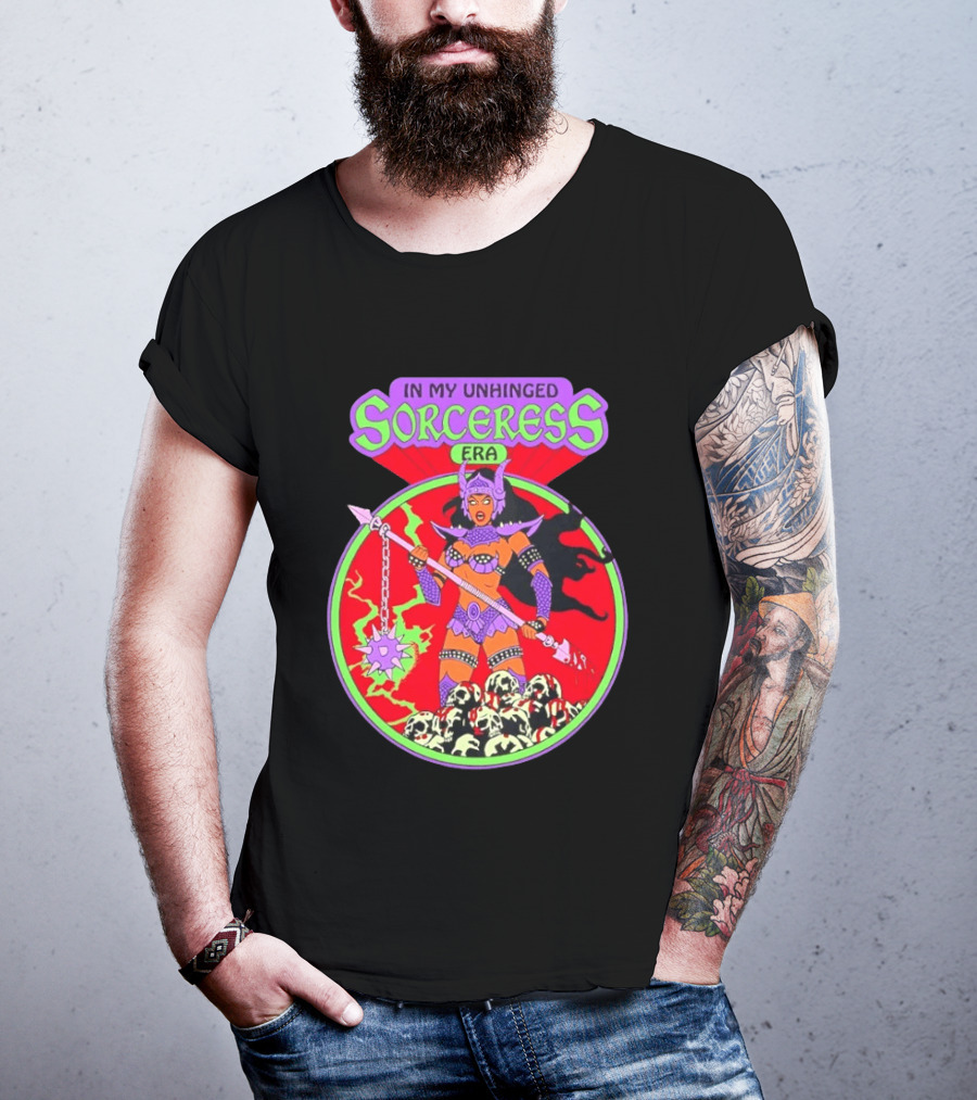 In My Unhinged Sorceress Era Warrior Witch Skulls T-Shirt