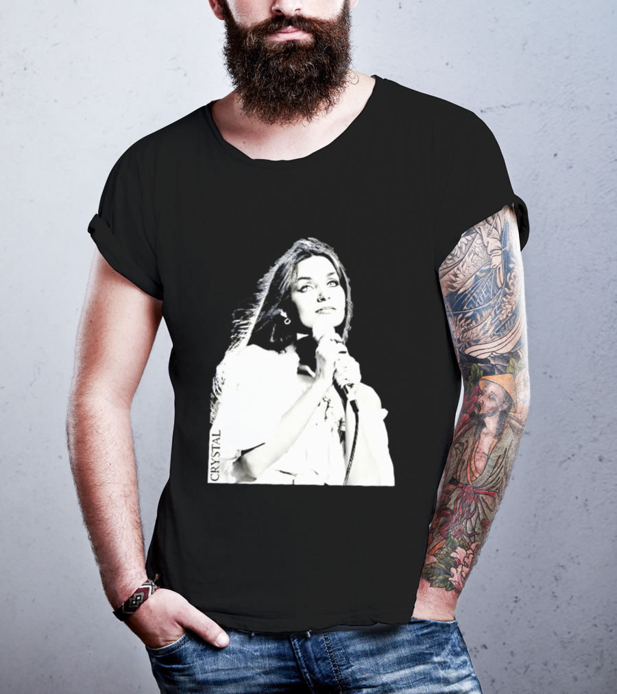 Mick Foley AEW Crystal Gayle Microphone Iconic Singer T-Shirt