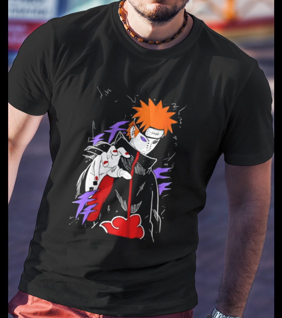 Naruto Shippuden Pain Akatsuki Rinnegan Almighty Push Anime 2026 Trend T-Shirt