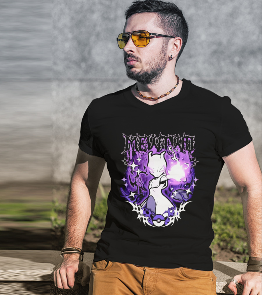Gothic Mewtwo Psychic Legendary Pokemon T-Shirt