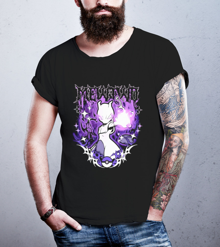 Gothic Mewtwo Psychic Legendary Pokemon T-Shirt
