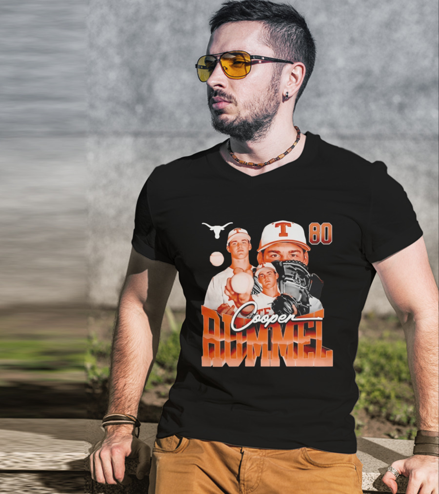 Texas Longhorns Cooper Rummel Baseball Collage 80 T-Shirt