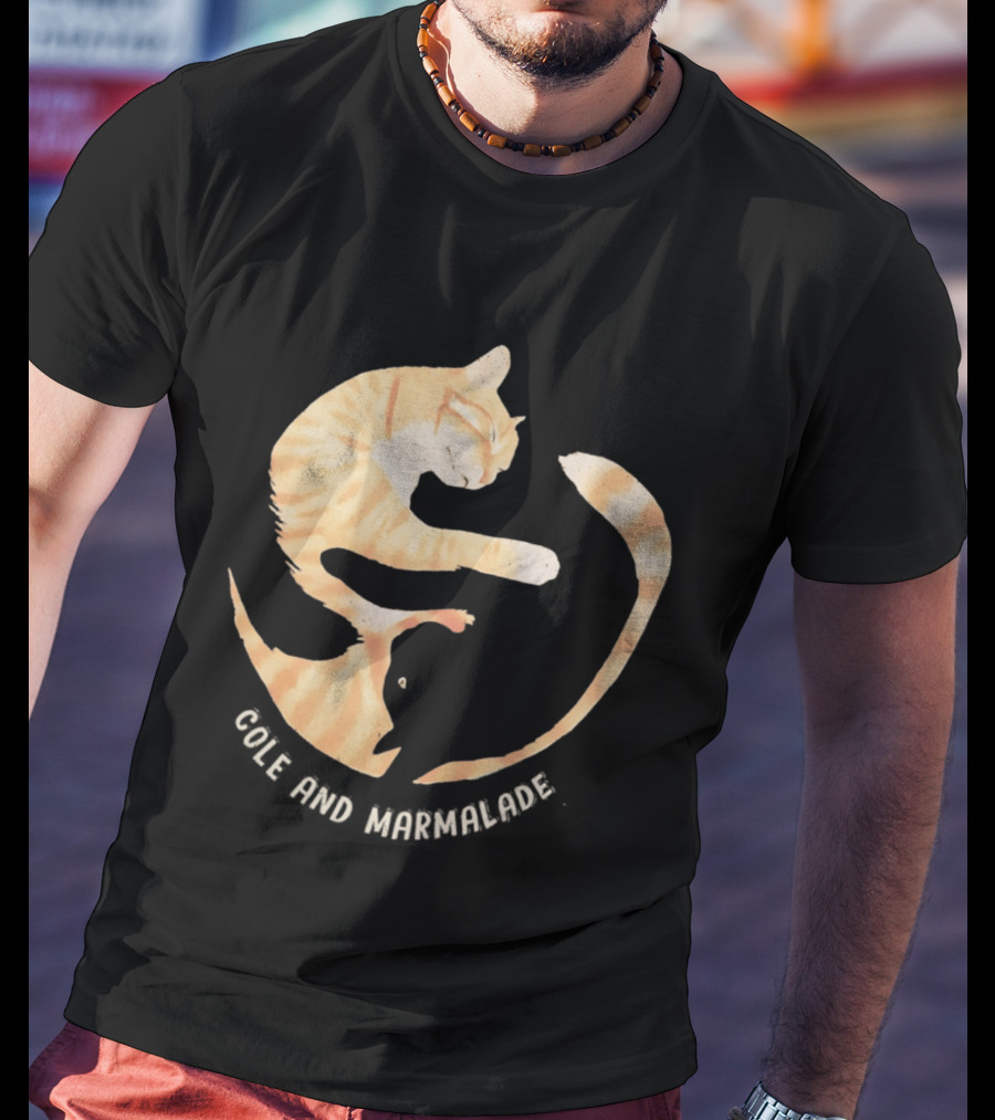 Cole And Marmalade Cats Yin Yang Pet Lovers Circle Harmony T-Shirt