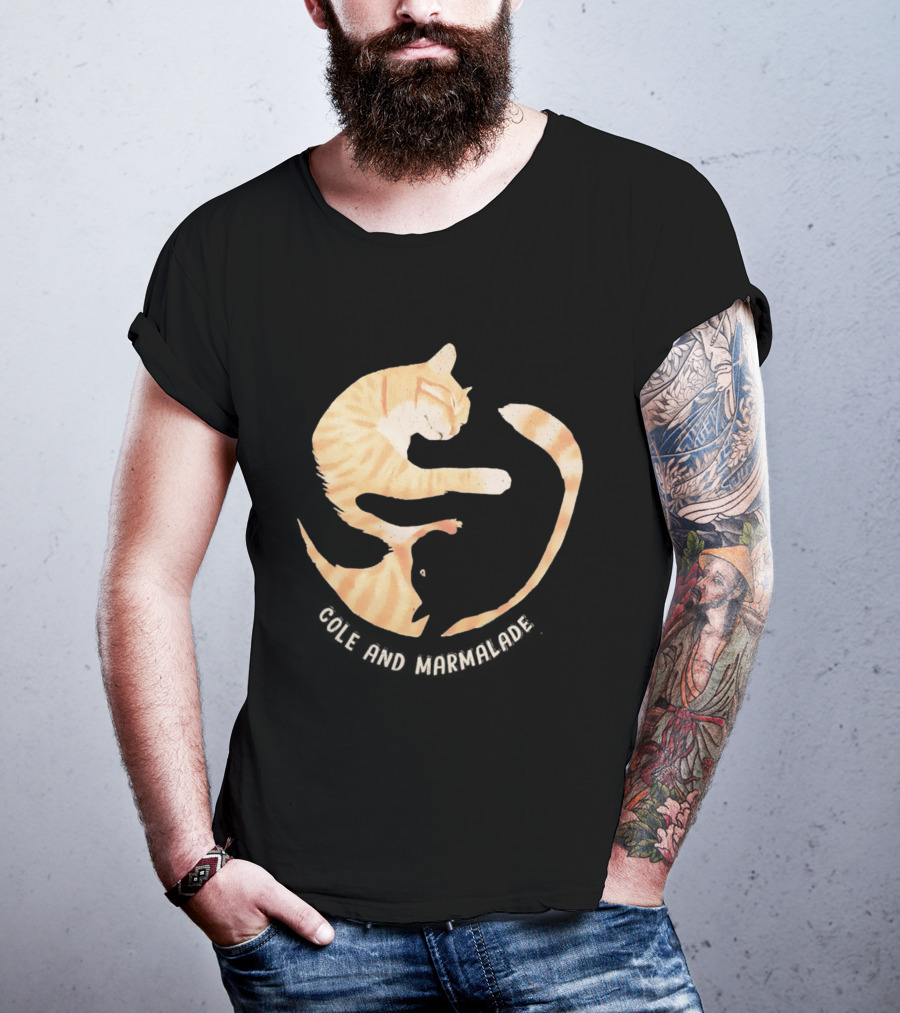 Cole And Marmalade Cats Yin Yang Pet Lovers Circle Harmony T-Shirt