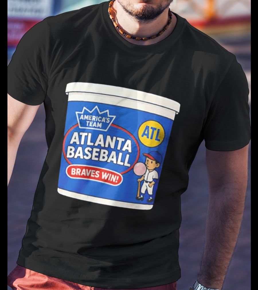 Braves Win America's Team Atlanta Baseball ATL Bubble Gum Crown T-Shirt