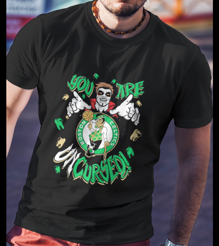 WWE Danhausen X Boston Celtics You Are Uncursed Vampire Horror T-Shirt