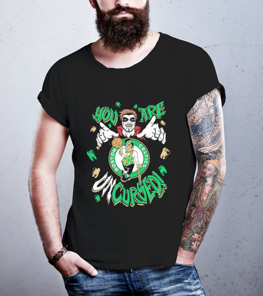 WWE Danhausen X Boston Celtics You Are Uncursed Vampire Horror T-Shirt