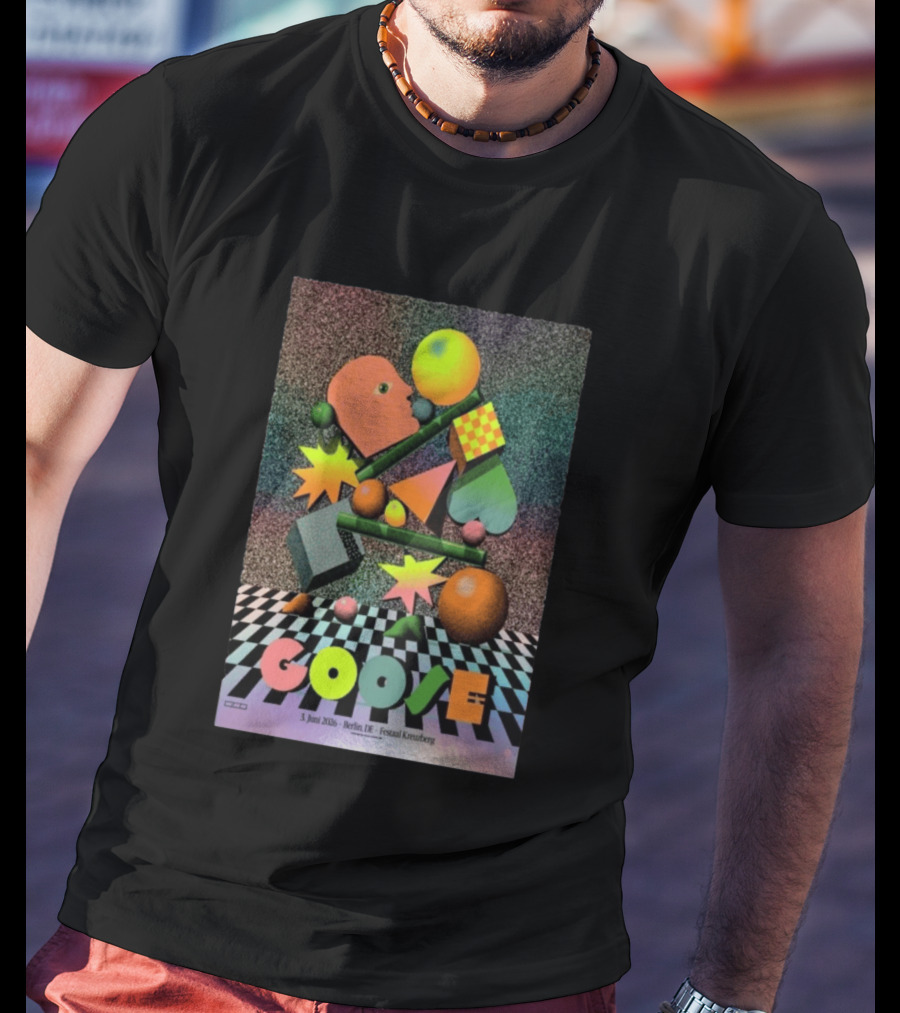 Goose 3 Juni 2026 Berlin Deutschland Festsaal Kreuzberg 3D Geometric Shapes Checkerboard T-Shirt