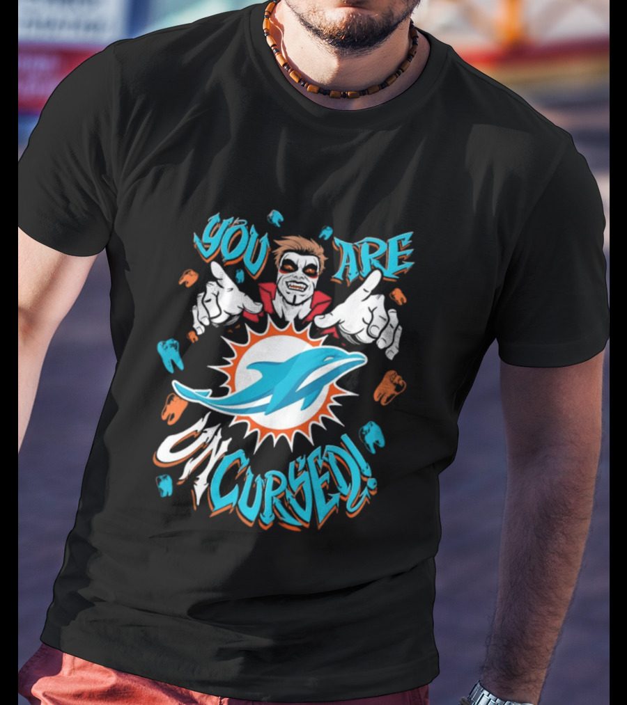 WWE Danhausen Miami Dolphins Collaboration You Are Uncursed T-Shirt