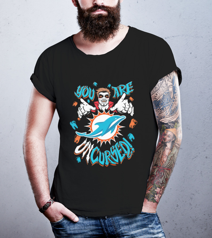 WWE Danhausen Miami Dolphins Collaboration You Are Uncursed T-Shirt