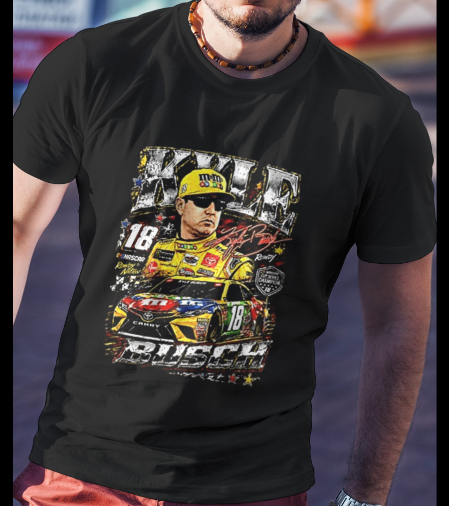 Kyle Busch 18 NASCAR Rowdy Nation M&M's Toyota Camry Rowdy 2015 Pixel Champions T-Shirt