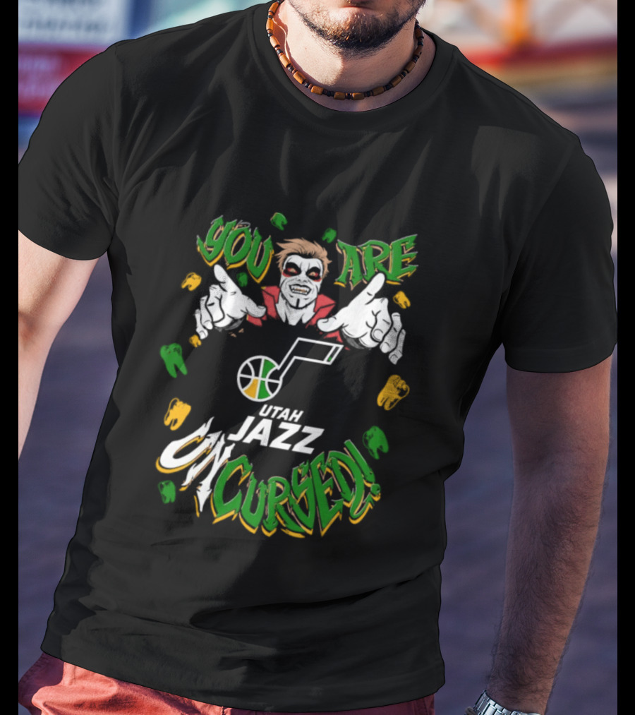 Utah Jazz You Are Uncursed WWE Danhausen Collaboration T-Shirt