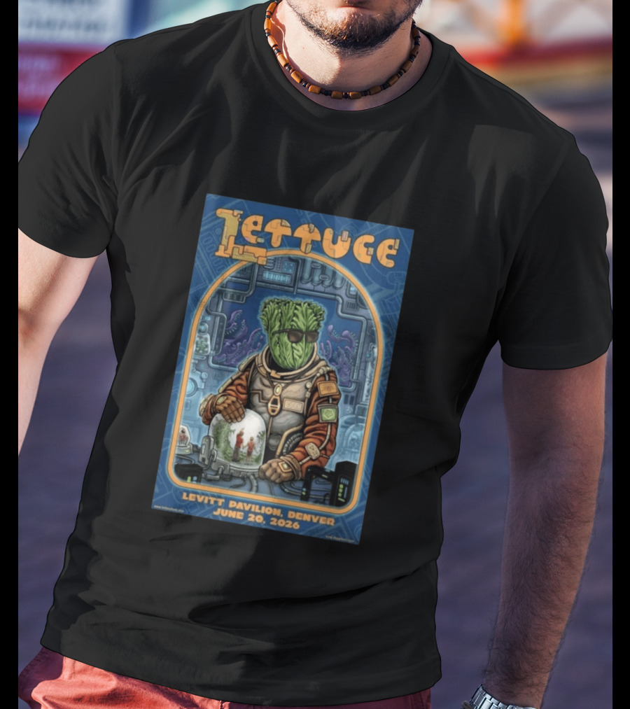 Lettuce Levitt Pavilion Denver June 20 2026 Cosmic Astronaut Scene T-Shirt