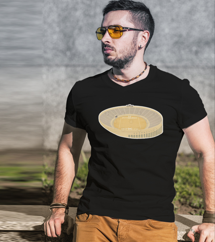 Pittsburgh Historic Football Stadium Architectural T-Shirt