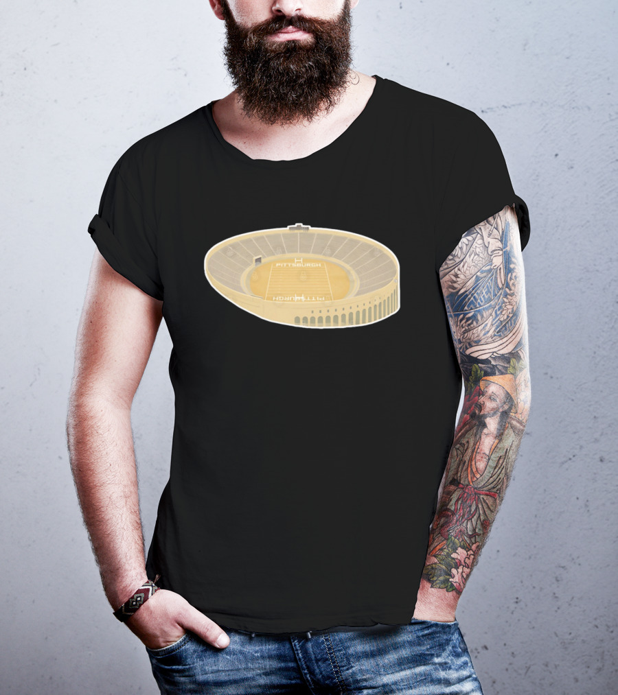Pittsburgh Historic Football Stadium Architectural T-Shirt