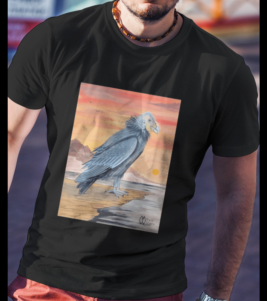 California Condor On Cliff Matt Starr Sunset Scene T-Shirt