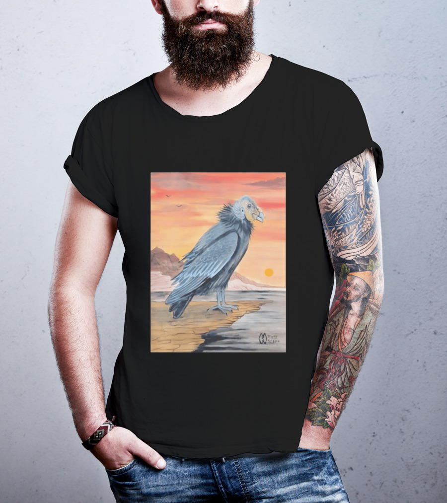 California Condor On Cliff Matt Starr Sunset Scene T-Shirt