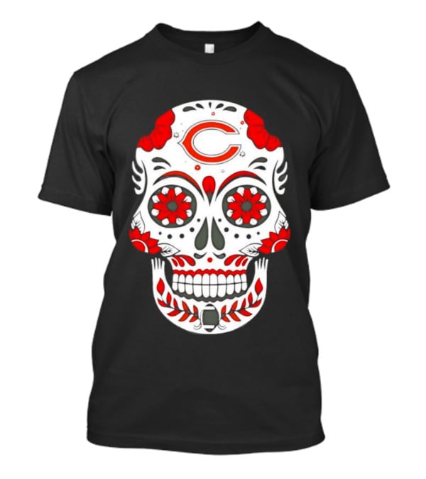 Chicago Bears Dia De Los Muertos Sugar Skull C T-Shirt