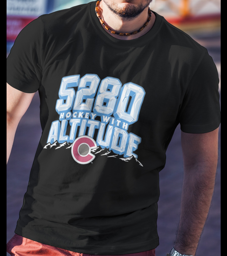 Hockey With Altitude 5280 Colorado Avalanche Ice Mountains T-Shirt