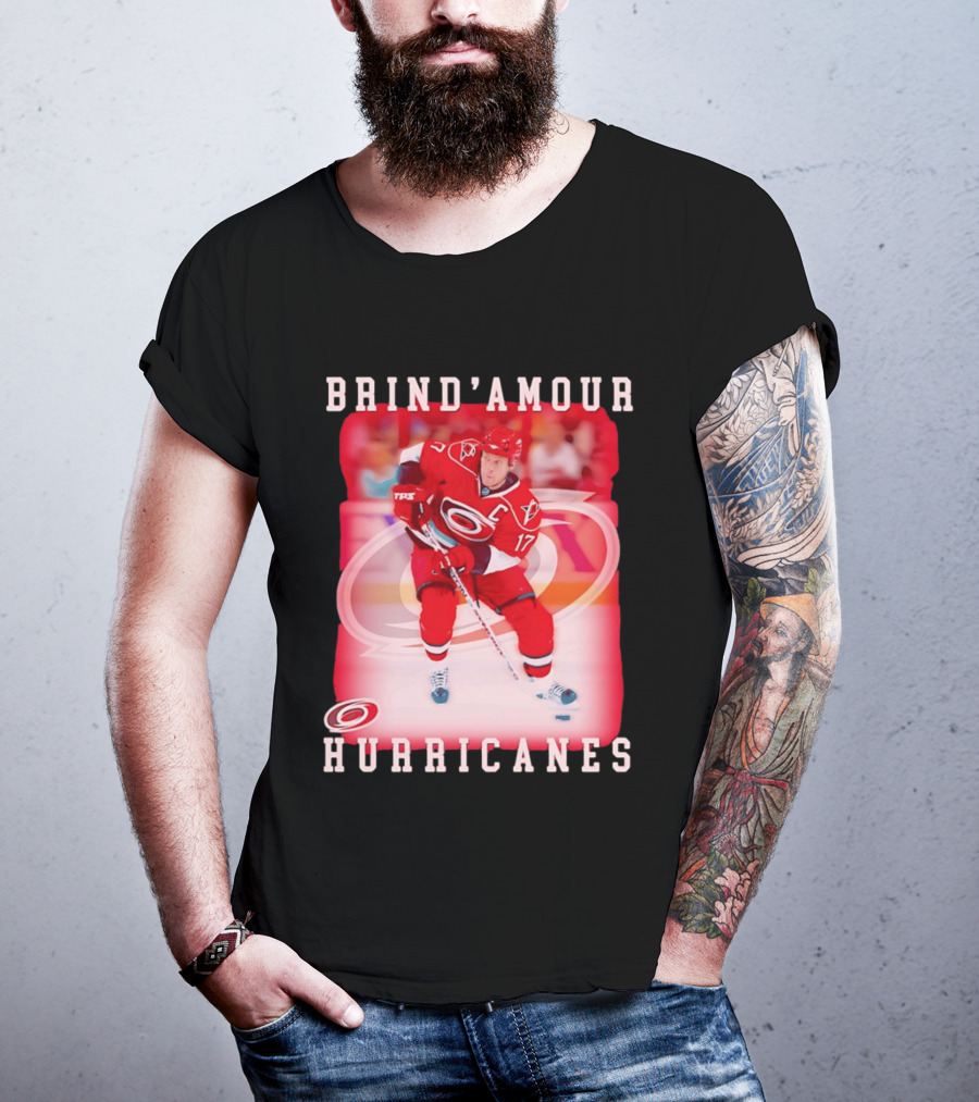 Brind'Amour Hurricanes Number 17 Captain Hockey Player T-Shirt