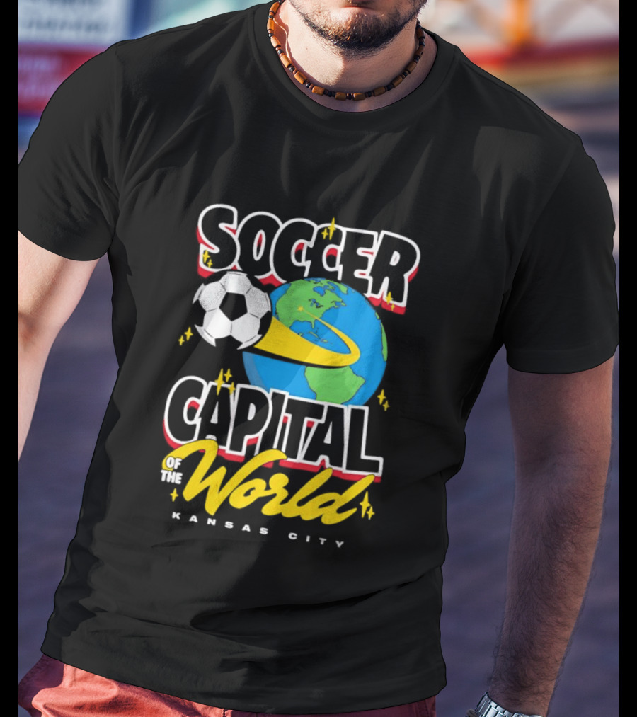 Kansas City Soccer Capital Of The World Globe Soccer Ball T-Shirt