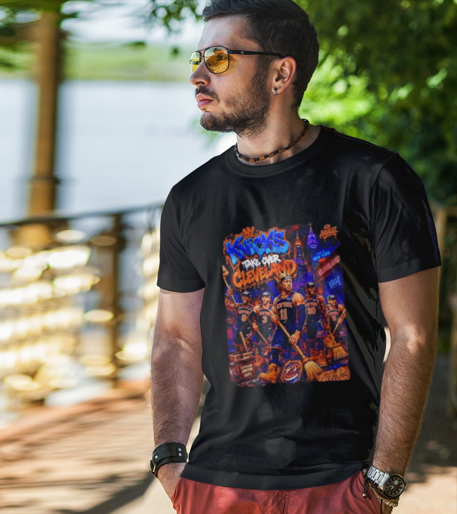 New York Knicks Take Over Cleveland NBA Basketball Rivalry City Battle T-Shirt