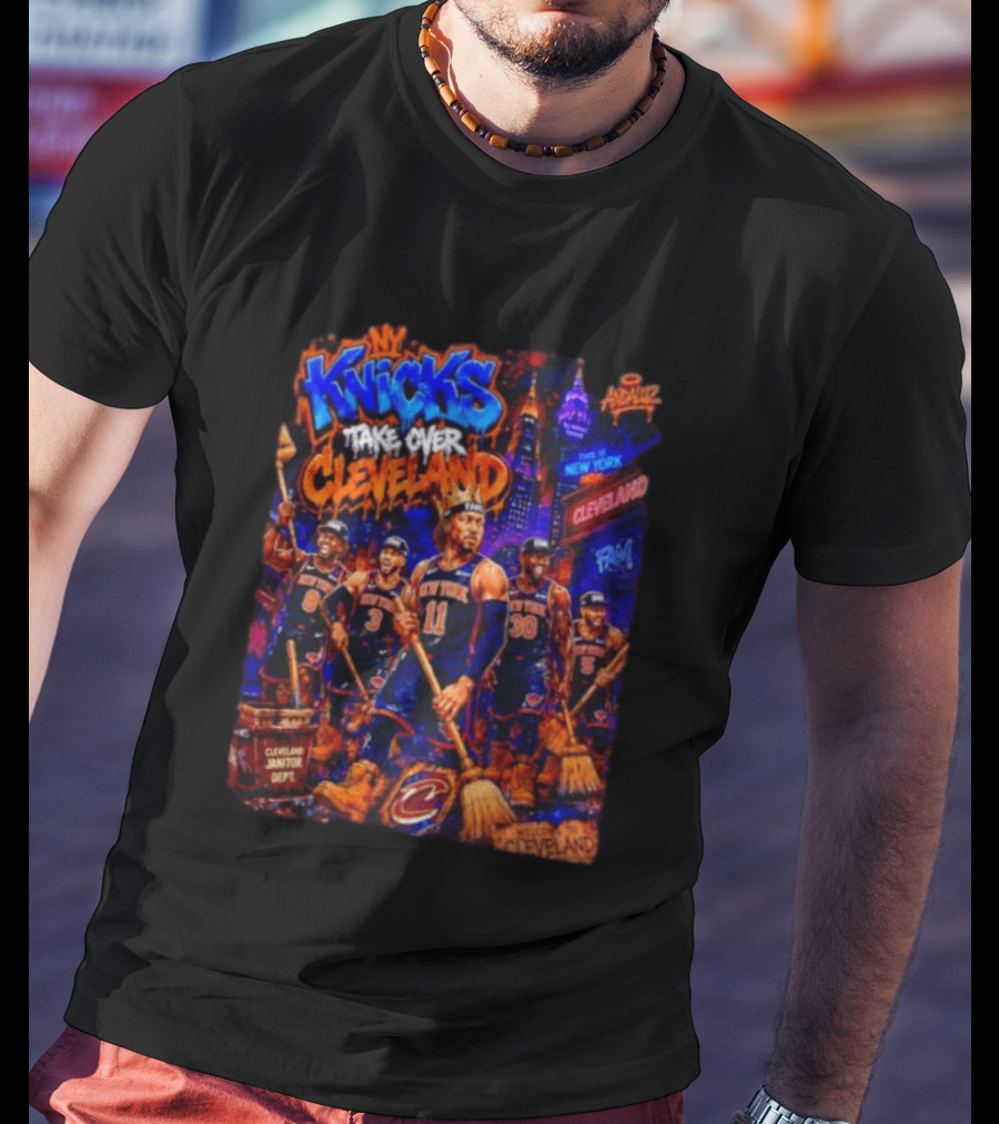 New York Knicks Take Over Cleveland NBA Basketball Rivalry City Battle T-Shirt