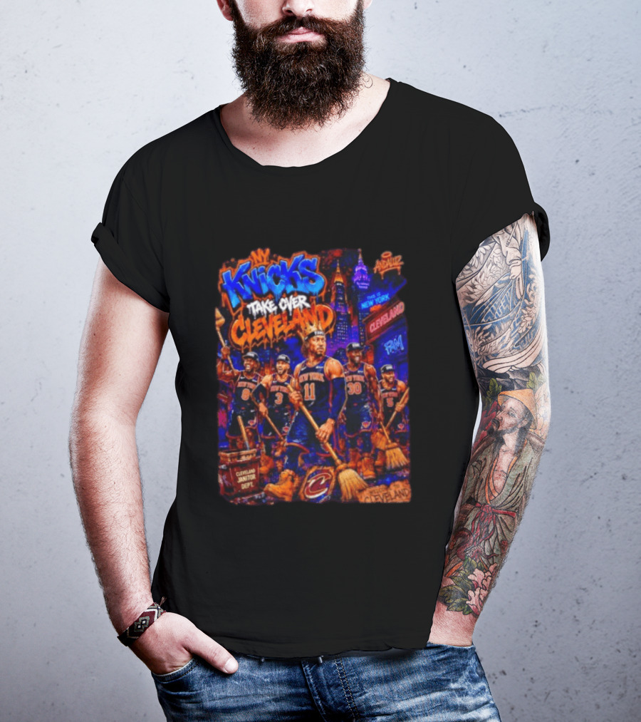 New York Knicks Take Over Cleveland NBA Basketball Rivalry City Battle T-Shirt