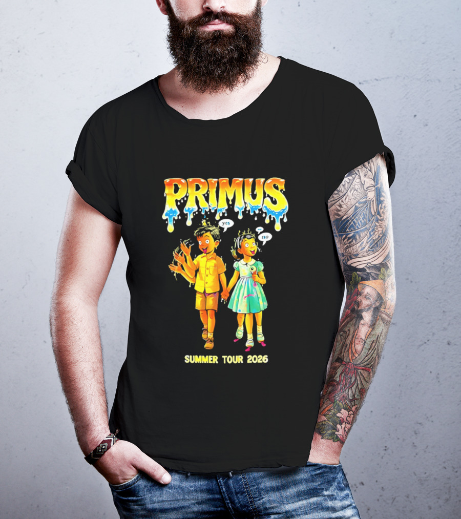 Primus Summer Tour 2026 Cartoon Style Melting Drip T-Shirt