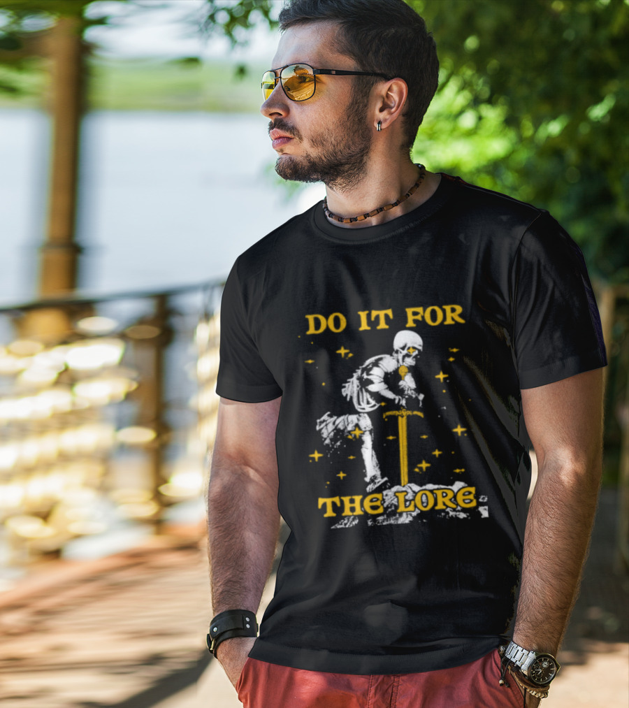 Skeleton Knight Do It For The Lore Sword And Stars T-Shirt