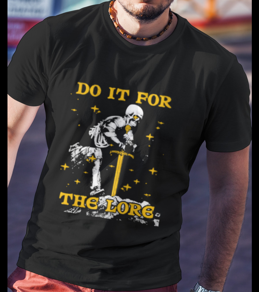 Skeleton Knight Do It For The Lore Sword And Stars T-Shirt