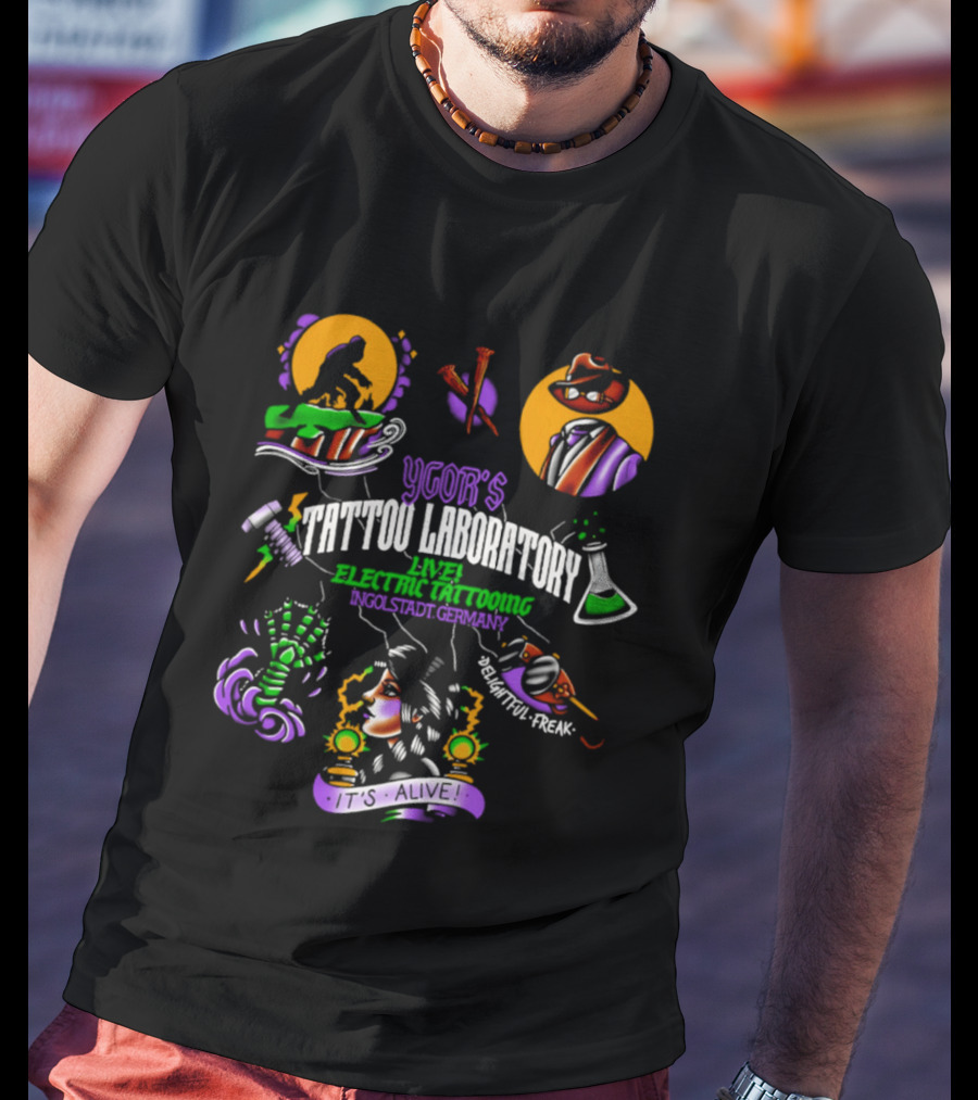 Igor's Tattoo Laboratory Live Electric Tattooing 2026 Monster Mad Scientist Adventure Ink T-Shirt