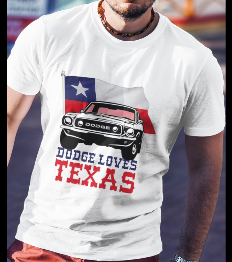 Dodge Loves Texas State Flag Mustang T-Shirt