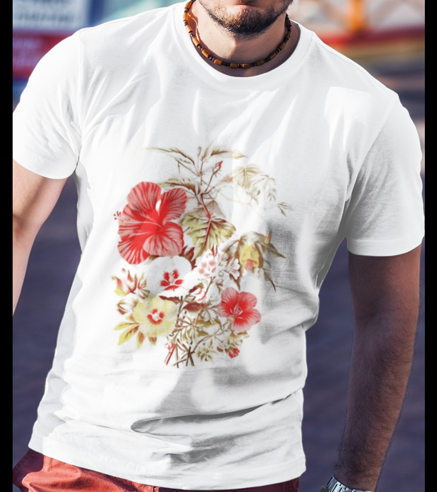 Hibiscus Mallow Cotton Floral Blossoms T-Shirt