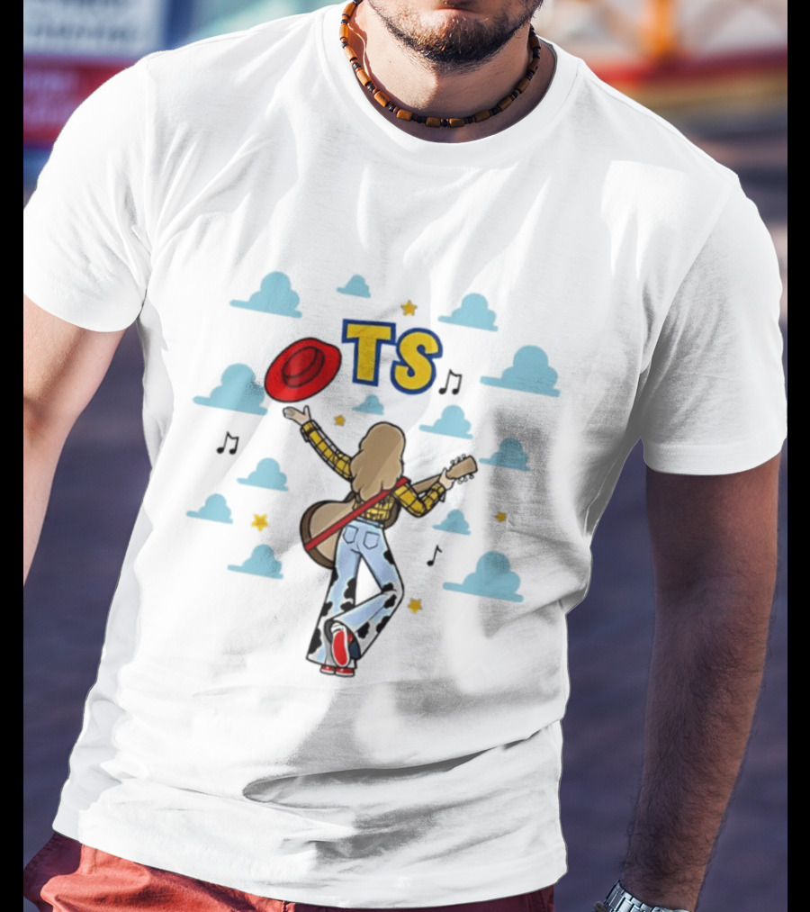 TS Toy Story 5 New Song Clouds Guitar And Red Hat T-Shirt