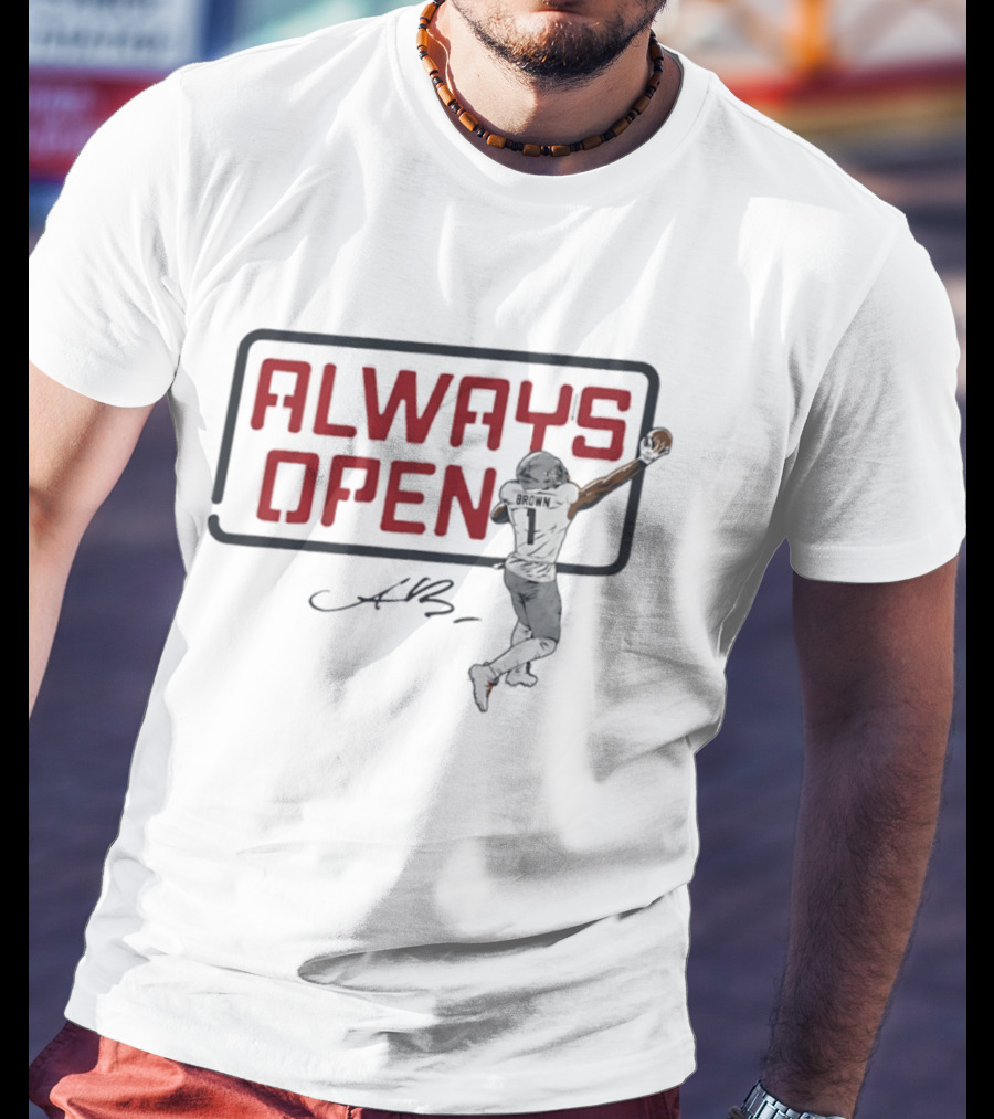Patriots A.J. Brown Always Open New England T-Shirt
