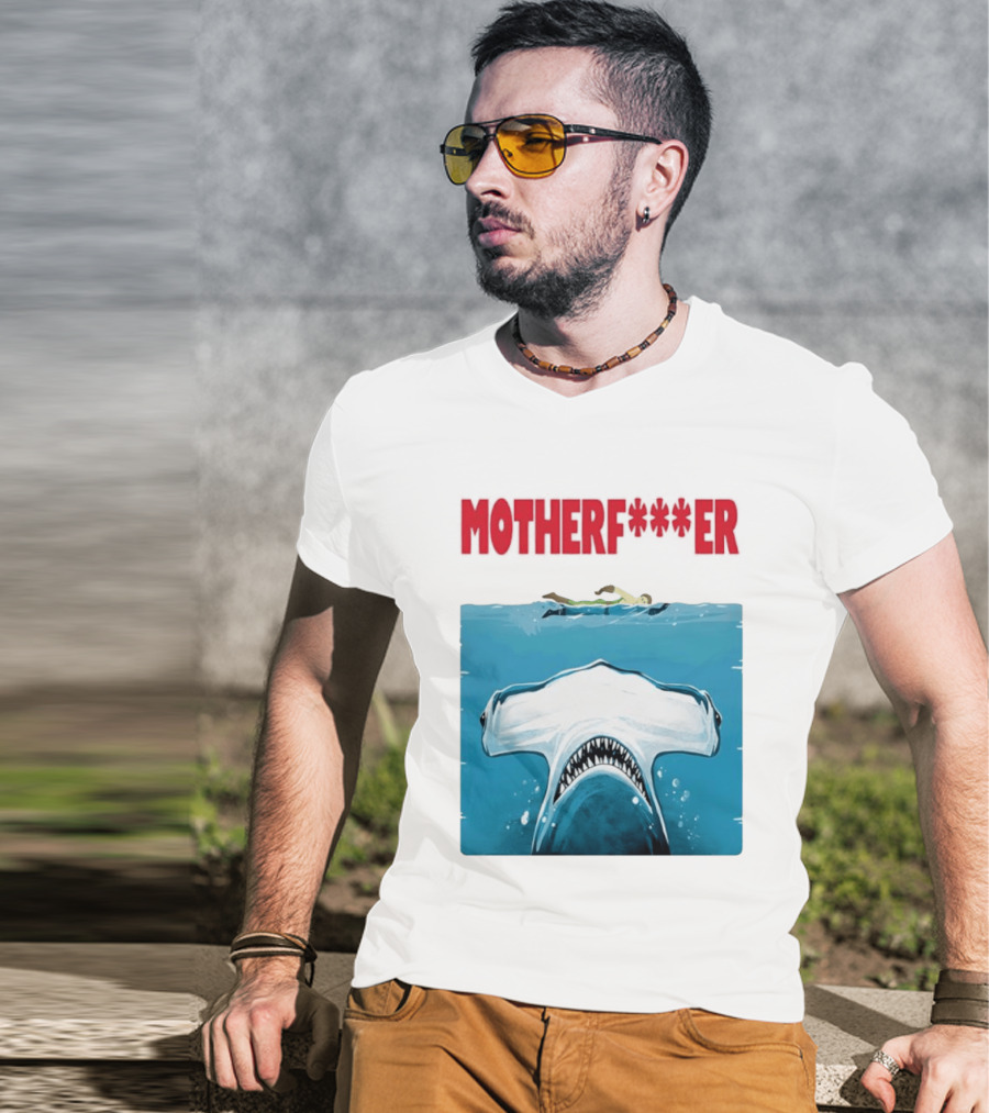 Samuel L Jackson Motherfucker Hammerhead Shark Jaws T-Shirt