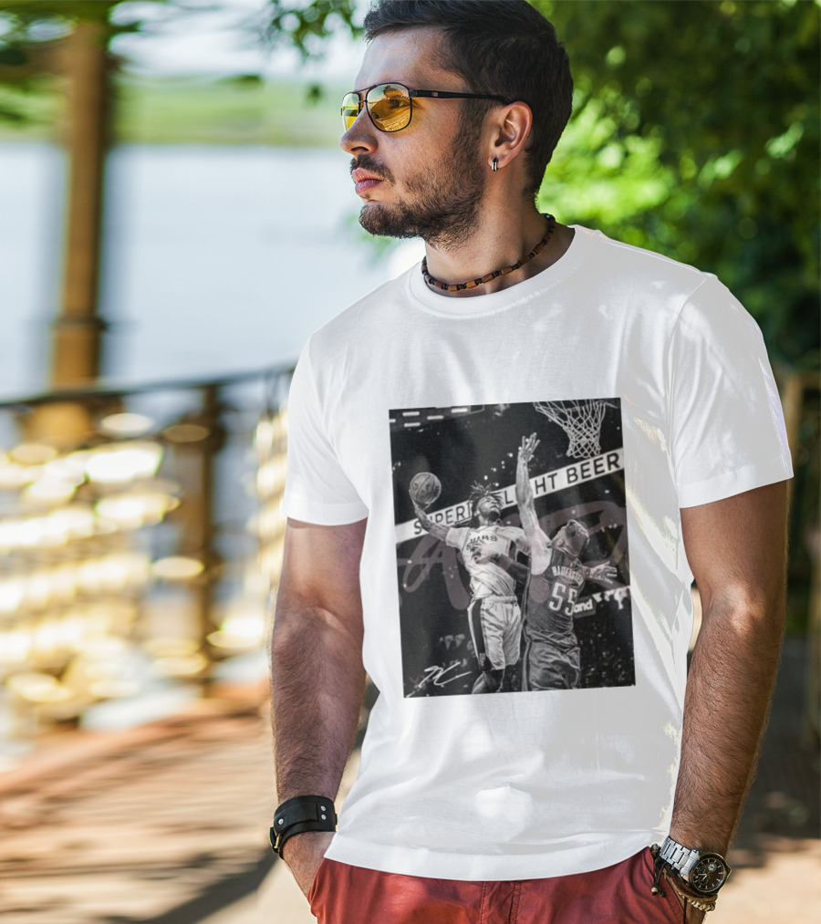 San Antonio Spurs Basketball Hartenstein 55 Player Action Photo Sport Superior Light Beer T-Shirt
