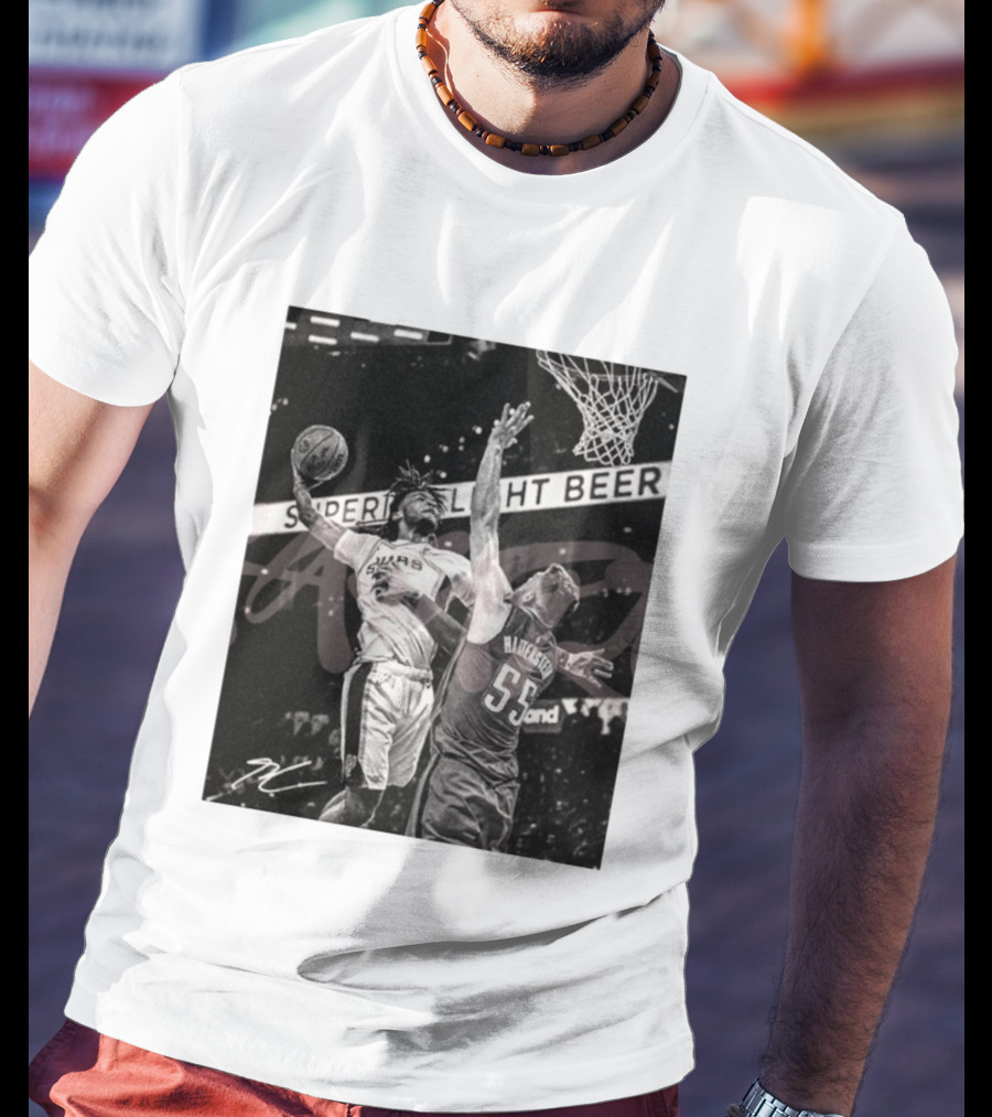 San Antonio Spurs Basketball Hartenstein 55 Player Action Photo Sport Superior Light Beer T-Shirt
