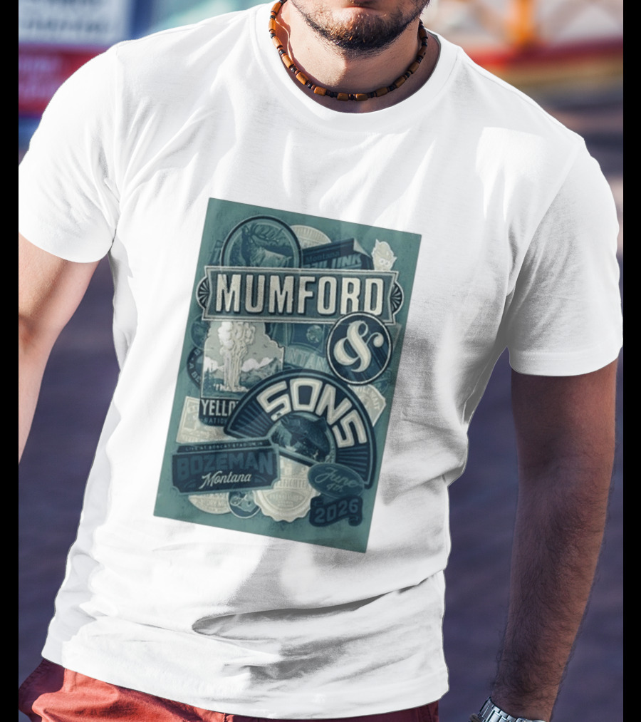 Mumford & Sons Bozeman Montana June 4 2026 Bobcat Stadium Yellowstone National Park T-Shirt