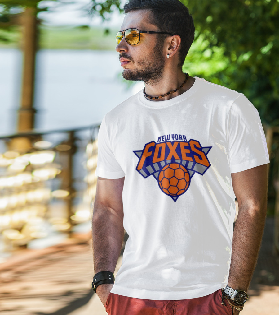 New York Foxes Basketball Soccer Emblem Hybrid T-Shirt