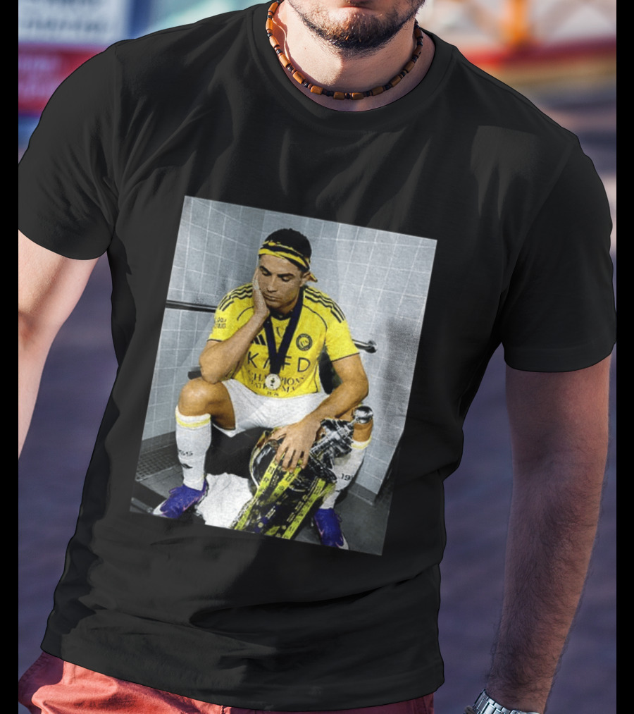 Cristiano Ronaldo Al Nassr FC Saudi Pro League Champion KAFD Yellow Jersey T-Shirt