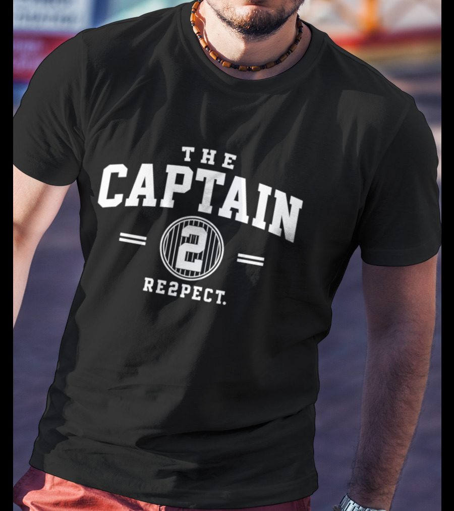 The Captain RE2PECT Number 2 New York Yankees MLB Derek Jeter Legacy 2026 T-Shirt