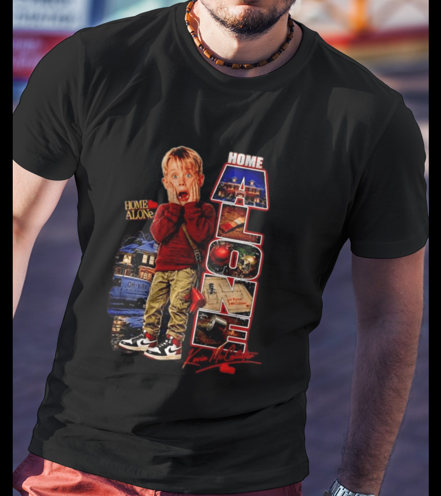 Home Alone Kevin McCallister Scream Christmas Movie Collage T-Shirt