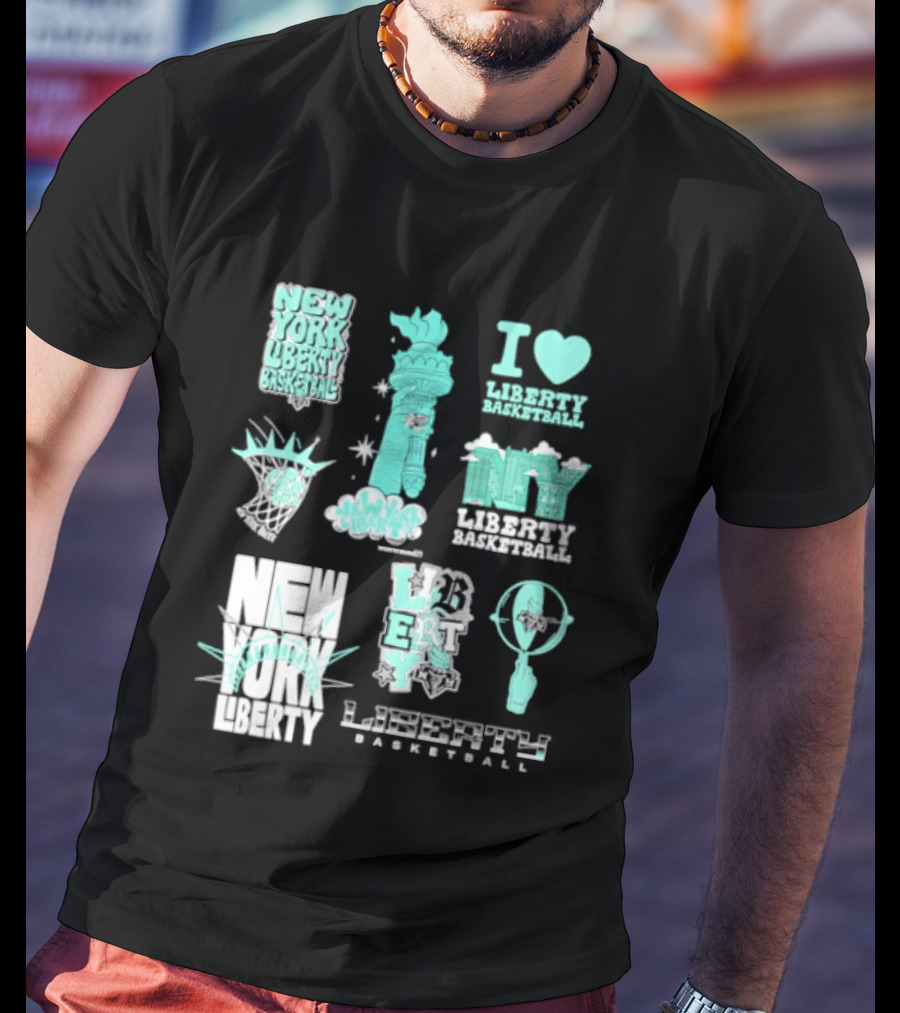 New York Liberty I Love Liberty Basketball Statue Of Liberty T-Shirt