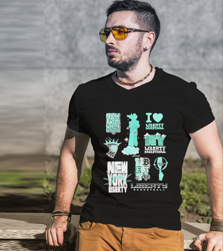 New York Liberty I Love Liberty Basketball Statue Of Liberty T-Shirt