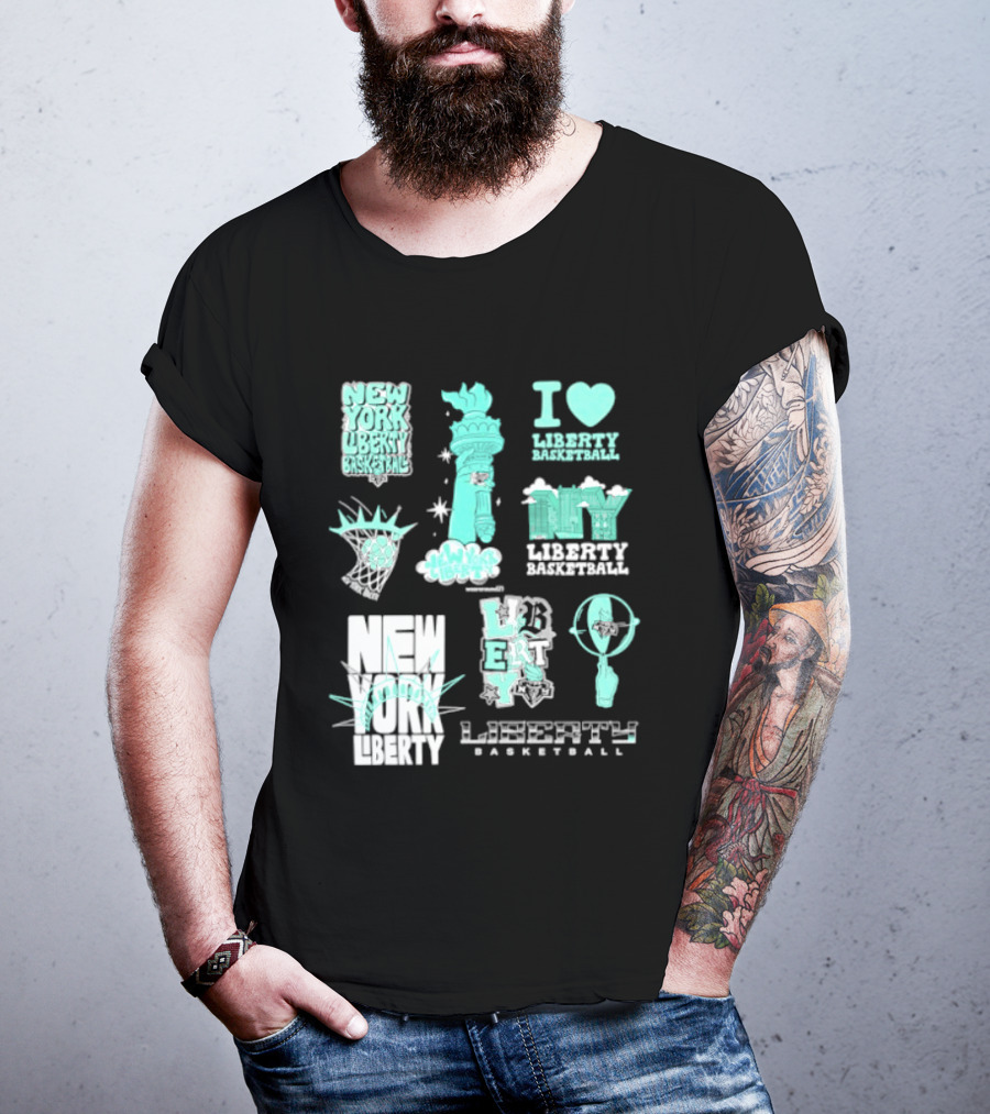 New York Liberty I Love Liberty Basketball Statue Of Liberty T-Shirt
